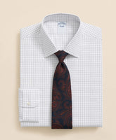 Stretch Supima® Cotton Non-Iron Pinpoint Oxford Ainsley Collar, Windowpane Dress Shirt
