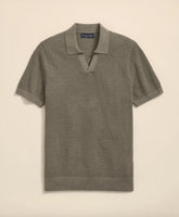 Supima® Cotton Pique Johnny Collar Sweater