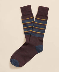 Wool-Blend Cap Toe Striped Socks